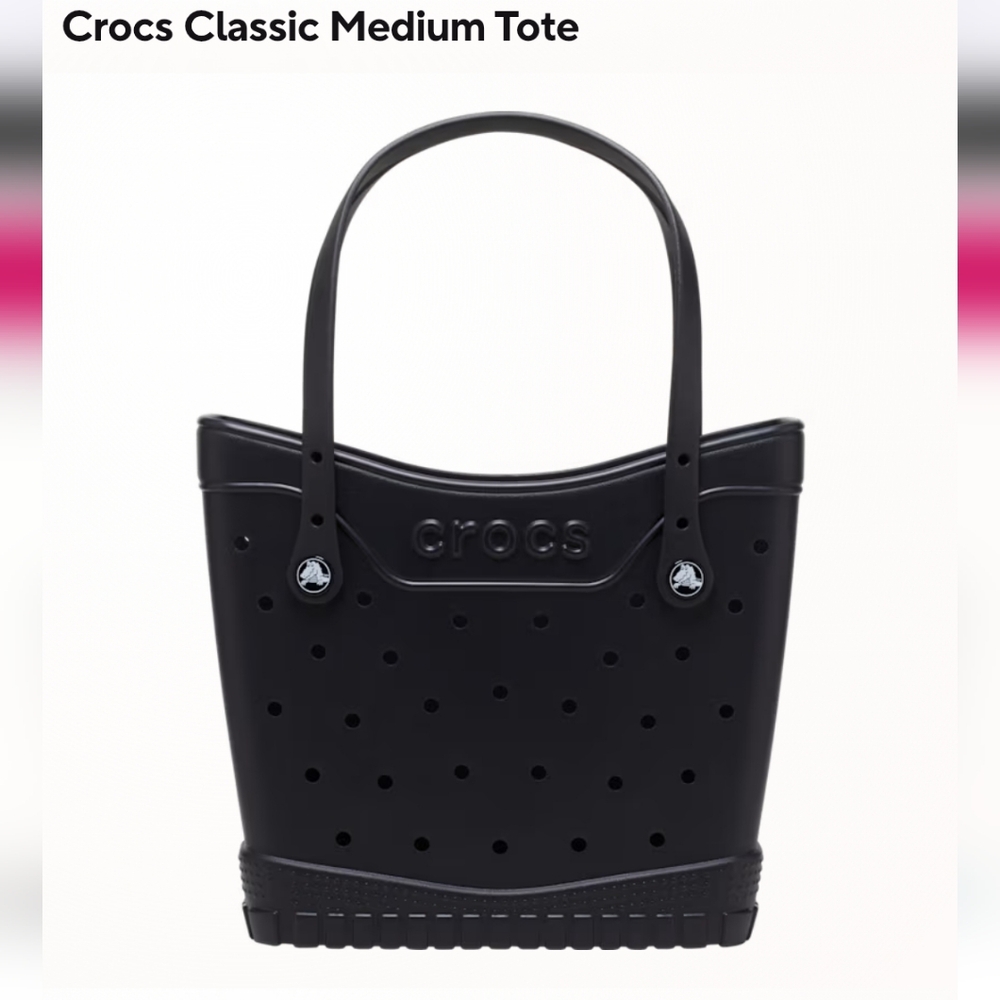 CROCS Black Medium Tote Bag with Durable Design